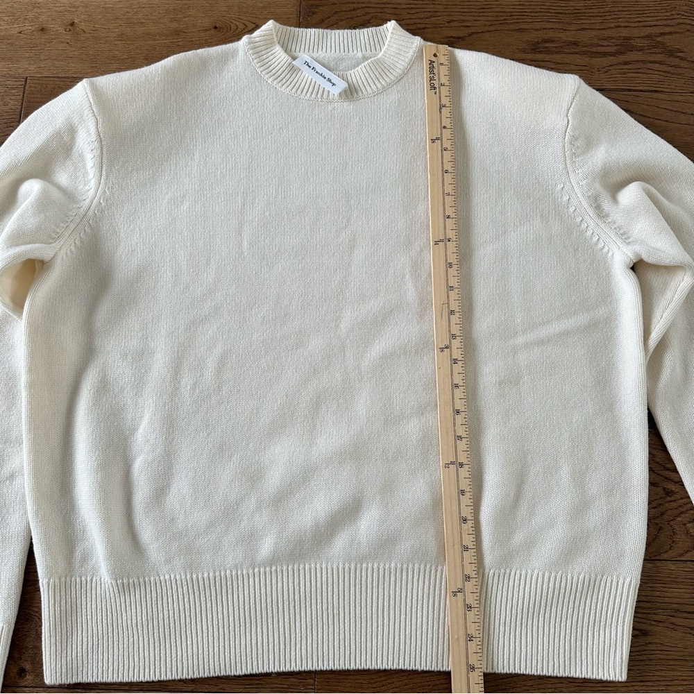 New The Frankie Shop RAFAELA PADDED KNIT SWEATER WOOL CASHMERE IVORY S - Picture 12 of 15